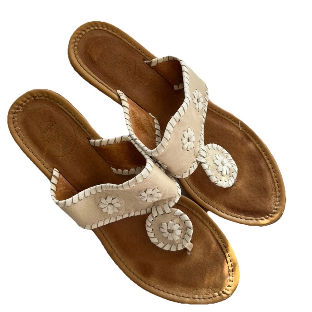 Jack Rogers Jacks Stacked Mid Wedge Metallic Cork Sandals Size 8 1/2